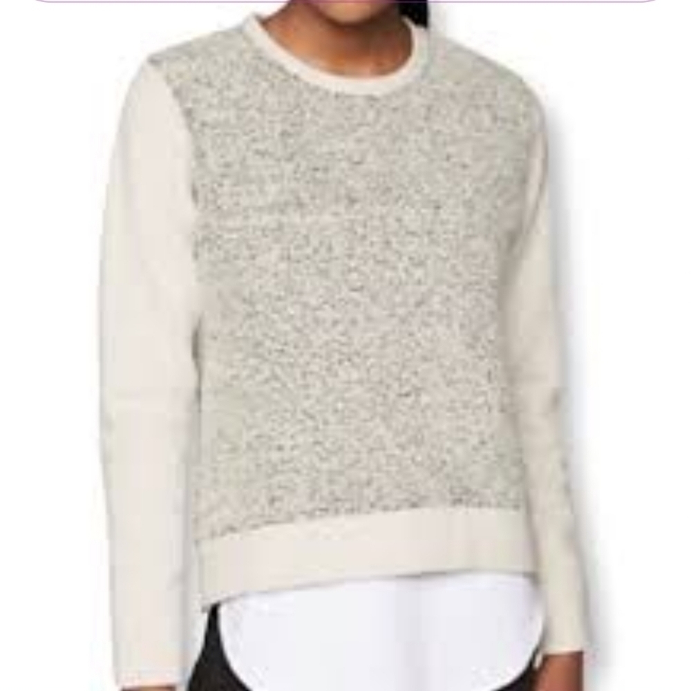 Athleta Heather Grey Mixed-Media Pacific Sweatshirt Medium NEW
